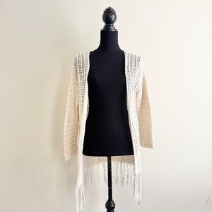 Missguided Crochet Beach Cover-Up Cardigan Cream